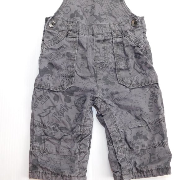 6-9 Months Gray Jersey Lined Gray Overalls - Picture 7 of 10